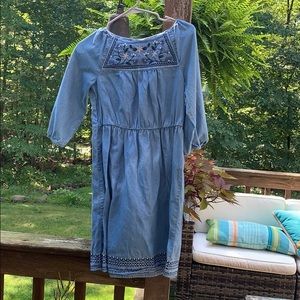 Denim dress with embroidery